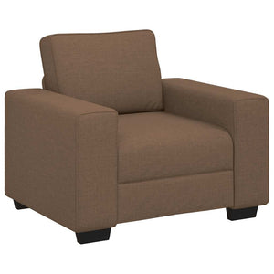 vidaXL 3-Piece Sofa Set with Cushions, Brown Fabric