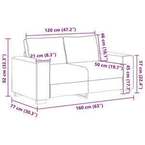 vidaXL 3-Piece Sofa Set with Cushions, Brown Fabric
