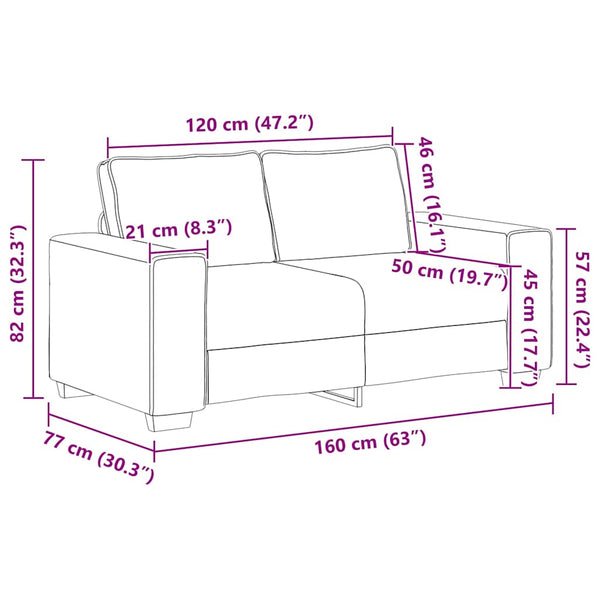 vidaXL 3-Piece Sofa Set with Cushions, Brown Fabric