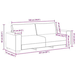 vidaXL 3-Piece Sofa Set with Cushions, Brown Fabric