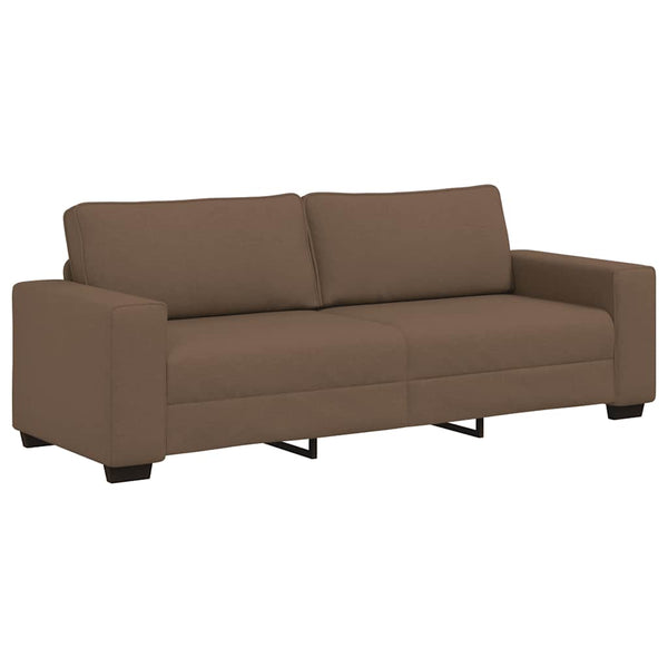 vidaXL 3-Piece Sofa Set with Cushions, Brown Fabric