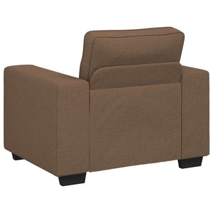 vidaXL 3-Piece Sofa Set with Cushions, Brown Fabric