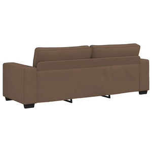 vidaXL 3-Piece Sofa Set with Cushions, Brown Fabric