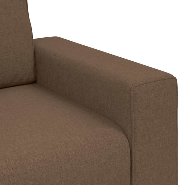 vidaXL 3-Piece Sofa Set with Cushions, Brown Fabric