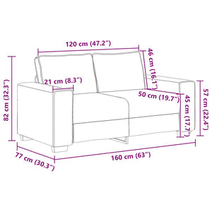 vidaXL 3-Piece Sofa Set with Cushions, Cream Fabric