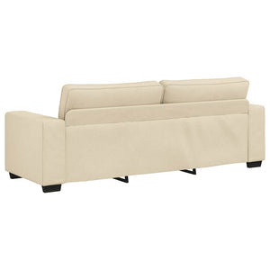 vidaXL 3-Piece Sofa Set with Cushions, Cream Fabric