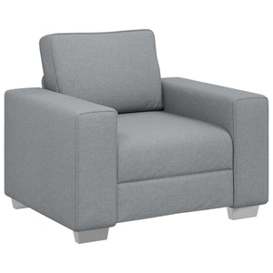 vidaXL Sofa 3 Seater Light Grey 219 x 80 x 82 cm Linen Blend Fabric