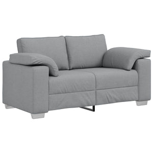 vidaXL Sofa 3 Seater Light Grey 219 x 80 x 82 cm Linen Blend Fabric