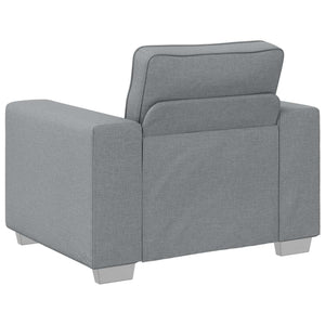 vidaXL Sofa 3 Seater Light Grey 219 x 80 x 82 cm Linen Blend Fabric