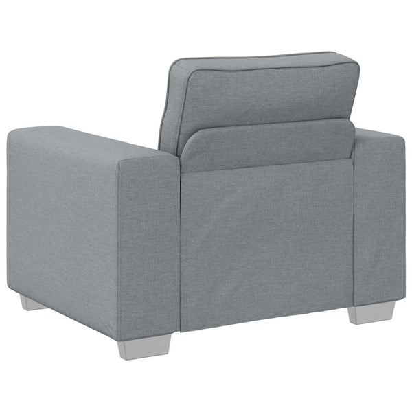 vidaXL Sofa 3 Seater Light Grey 219 x 80 x 82 cm Linen Blend Fabric