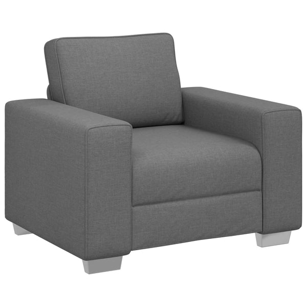 vidaXL 3-Seater Sofa Dark Grey 219 x 80 x 82 cm Linen Blend Fabric