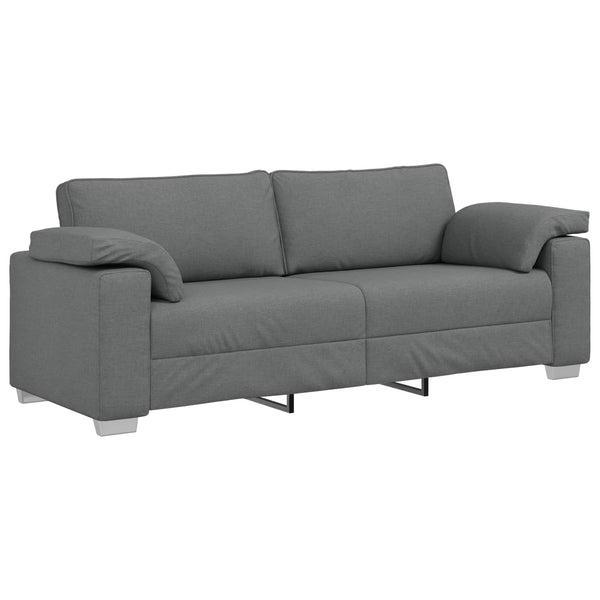 vidaXL 3-Seater Sofa Dark Grey 219 x 80 x 82 cm Linen Blend Fabric
