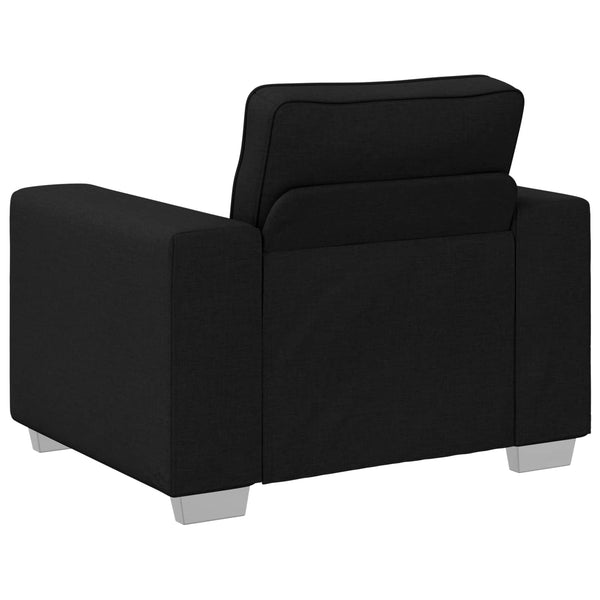 vidaXL 3-Seater Sofa Black 219 x 80 x 82 cm Linen Blend