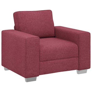 vidaXL 3-Piece Sofa Wine Red 219 x 80 x 82 cm Linen Blend Fabric