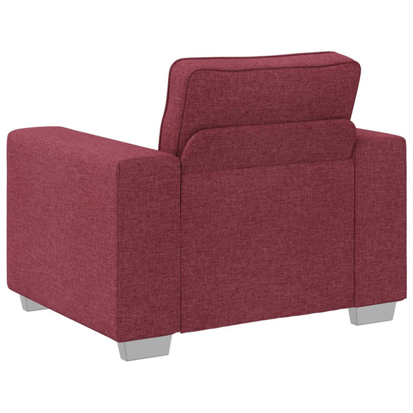 vidaXL 3-Piece Sofa Wine Red 219 x 80 x 82 cm Linen Blend Fabric