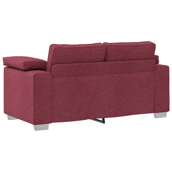 vidaXL 3-Piece Sofa Wine Red 219 x 80 x 82 cm Linen Blend Fabric