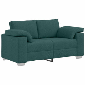 vidaXL Sofa 3 Seater Dark Green 219 x 80 x 82 cm Linen Blend Fabric