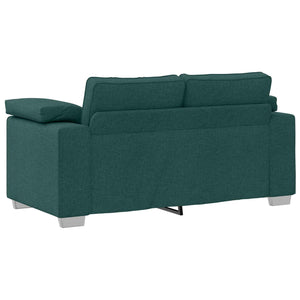 vidaXL Sofa 3 Seater Dark Green 219 x 80 x 82 cm Linen Blend Fabric