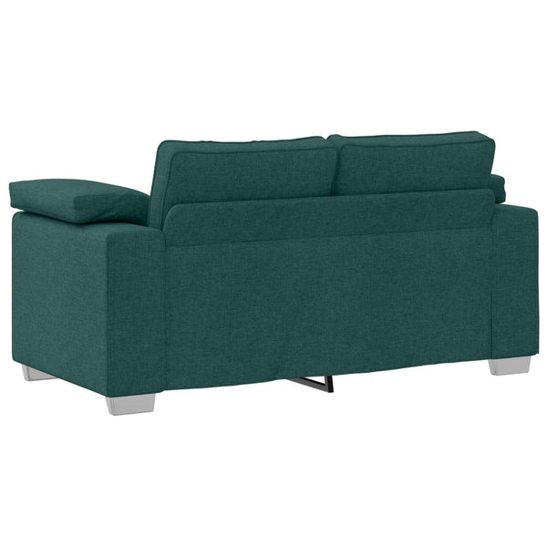 vidaXL Sofa 3 Seater Dark Green 219 x 80 x 82 cm Linen Blend Fabric