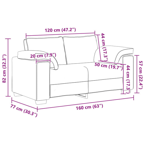 vidaXL Sofa 3 Seater Dark Green 219 x 80 x 82 cm Linen Blend Fabric