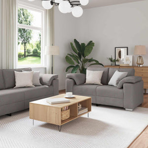 vidaXL Sofa 3 Seater Taupe 219 x 80 x 82 cm Linen Blend Fabric