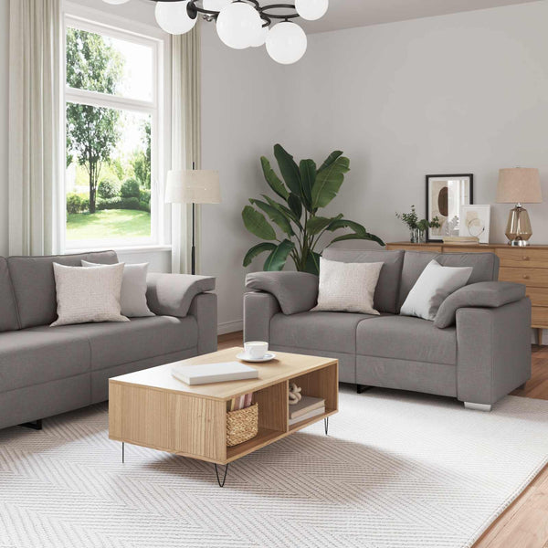 vidaXL Sofa 3 Seater Taupe 219 x 80 x 82 cm Linen Blend Fabric
