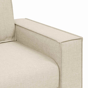 vidaXL Sofa 2 pcs Beige 220 x 80 x 84 cm Linen Blend Fabric