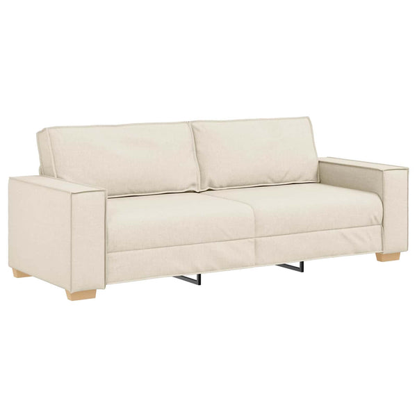 vidaXL Sofa 2 pcs Beige 220 x 80 x 84 cm Linen Blend Fabric