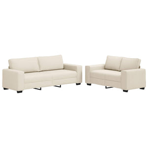 vidaXL Sofa 2 pcs Beige 221 x 80 x 82 cm Linen Blend Fabric