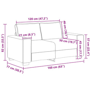 vidaXL Sofa 2 pcs Beige 221 x 80 x 82 cm Linen Blend Fabric