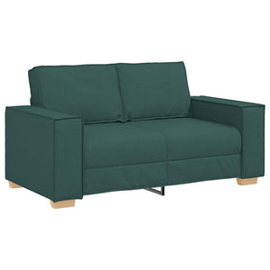 vidaXL 2-Piece Sofa Set with Cushions, Dark Green Fabric