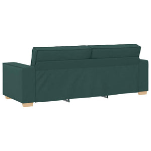 vidaXL 2-Piece Sofa Set with Cushions, Dark Green Fabric