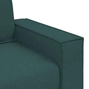 vidaXL 2-Piece Sofa Set with Cushions, Dark Green Fabric