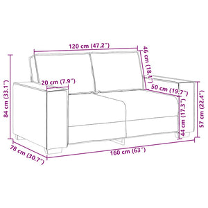 vidaXL 2-Piece Sofa Set with Cushions, Dark Green Fabric