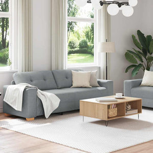 vidaXL 2-Piece Sofa Set with Cushions, Light Grey Fabric
