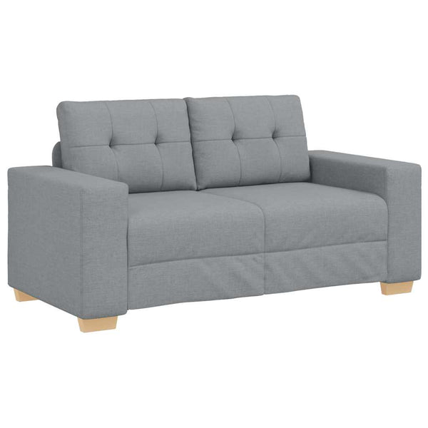 vidaXL 2-Piece Sofa Set with Cushions, Light Grey Fabric