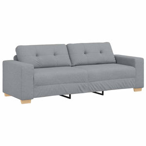 vidaXL 2-Piece Sofa Set with Cushions, Light Grey Fabric