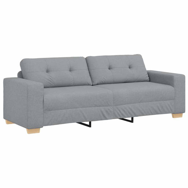 vidaXL 2-Piece Sofa Set with Cushions, Light Grey Fabric