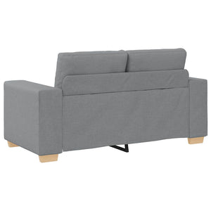vidaXL 2-Piece Sofa Set with Cushions, Light Grey Fabric