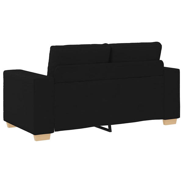 vidaXL 2-Piece Sofa Set with Cushions, Black Fabric