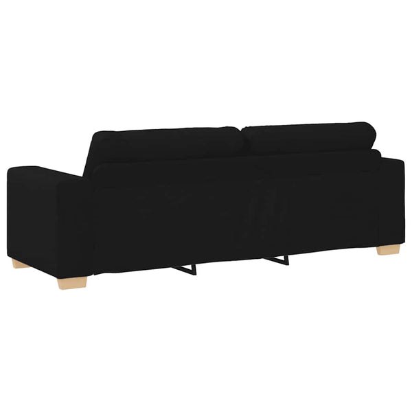 vidaXL 2-Piece Sofa Set with Cushions, Black Fabric