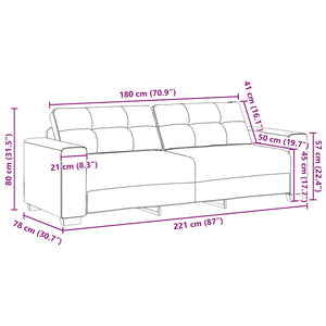 vidaXL 2-Piece Sofa Set with Cushions, Black Fabric