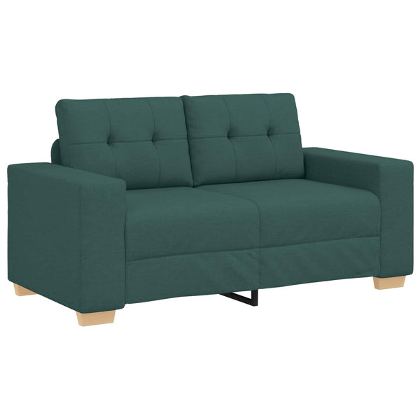 vidaXL 2-Piece Sofa Set with Cushions Dark Green Fabric