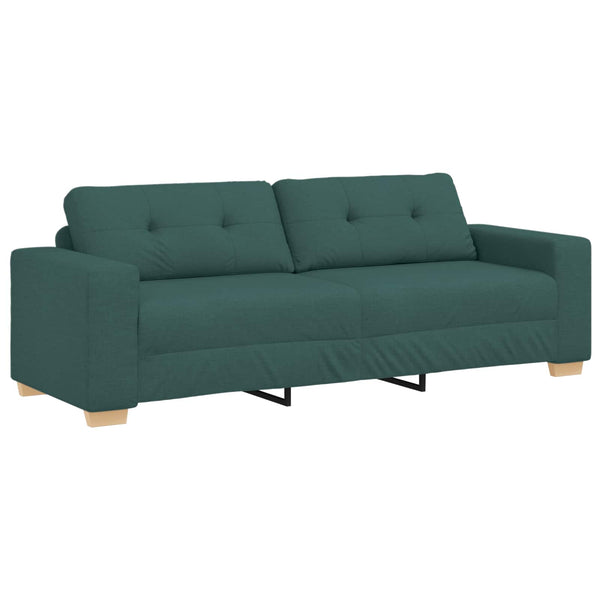 vidaXL 2-Piece Sofa Set with Cushions Dark Green Fabric