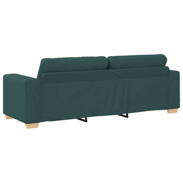 vidaXL 2-Piece Sofa Set with Cushions Dark Green Fabric