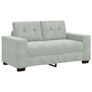 vidaXL 2-Piece Sofa Set with Cushions, Light Grey Velvet