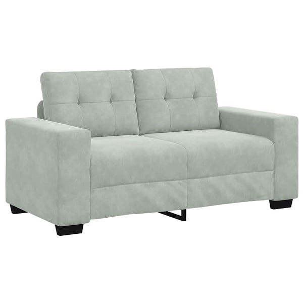 vidaXL 2-Piece Sofa Set with Cushions, Light Grey Velvet