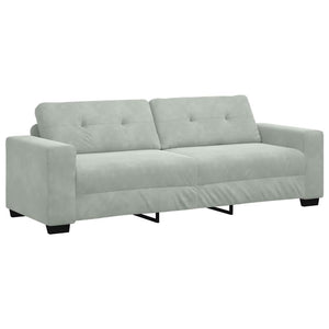 vidaXL 2-Piece Sofa Set with Cushions, Light Grey Velvet