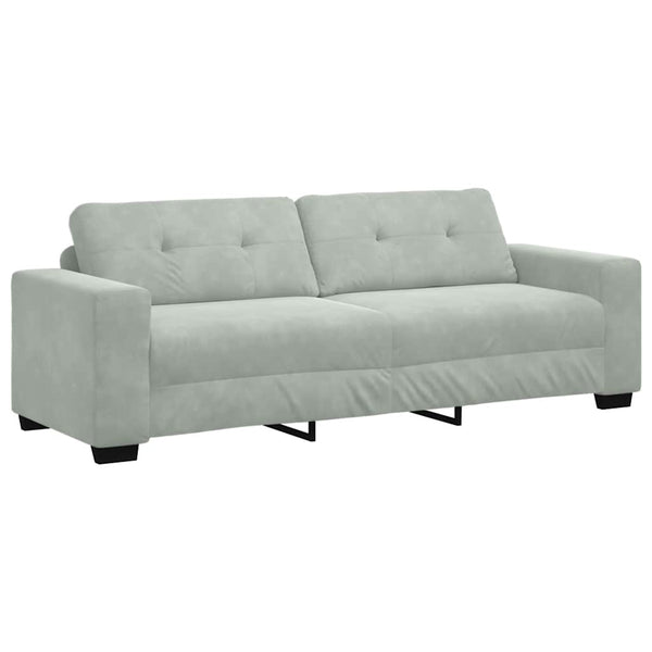 vidaXL 2-Piece Sofa Set with Cushions, Light Grey Velvet