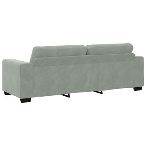 vidaXL 2-Piece Sofa Set with Cushions, Light Grey Velvet